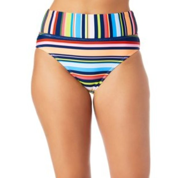 Swimsuit Bottom Bikini High Waist stripes new 3X 24 26 PLUS - Picture 4 of 5